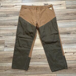 Men's VTG Carhartt Duck Canvas Brush Pants SZ 48x30 Brown Scovill USA Made WU146